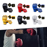 Maxbell Half Finger Boxing Gloves MMA Gloves for Punching Bag Muay Thai Martial Arts Black