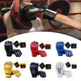 Maxbell Half Finger Boxing Gloves MMA Gloves for Punching Bag Muay Thai Martial Arts Black