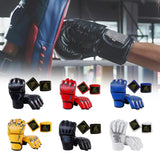 Maxbell Half Finger Boxing Gloves MMA Gloves for Punching Bag Muay Thai Martial Arts Black