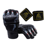 Maxbell Half Finger Boxing Gloves MMA Gloves for Punching Bag Muay Thai Martial Arts Black