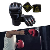 Maxbell Half Finger Boxing Gloves MMA Gloves for Punching Bag Muay Thai Martial Arts Black