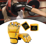 Maxbell Half Finger Boxing Gloves MMA Gloves for Punching Bag Muay Thai Martial Arts Yellow