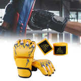 Maxbell Half Finger Boxing Gloves MMA Gloves for Punching Bag Muay Thai Martial Arts Yellow