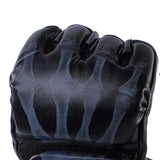 Maxbell Half Finger Boxing Gloves MMA Gloves for Punching Bag Muay Thai Martial Arts Black Skeleton