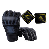 Maxbell Half Finger Boxing Gloves MMA Gloves for Punching Bag Muay Thai Martial Arts Black Skeleton