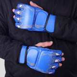 Maxbell 2 Pairs Mma Gloves Half Finger Boxing Gloves for Training Sanda Punching Bag Red and Blue