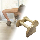 Maxbell 2x Wooden Parallettes Strength Training Non Slip Base Handstand Trainer