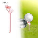 Maxbell 16Pcs Golf Tees Oblique Insertion 10 Degrees Golf Tees Golf Ball Holder 83mm Pink