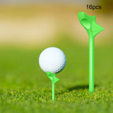 Maxbell 16Pcs Golf Tees Oblique Insertion 10 Degrees Golf Tees Golf Ball Holder 83mm Green