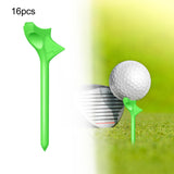 Maxbell 16Pcs Golf Tees Oblique Insertion 10 Degrees Golf Tees Golf Ball Holder 83mm Green