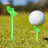 Maxbell 16Pcs Golf Tees Oblique Insertion 10 Degrees Golf Tees Golf Ball Holder 83mm Green