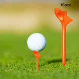 Maxbell 16Pcs Golf Tees Oblique Insertion 10 Degrees Golf Tees Golf Ball Holder 83mm Orange