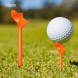 Maxbell 16Pcs Golf Tees Oblique Insertion 10 Degrees Golf Tees Golf Ball Holder 83mm Orange