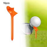 Maxbell 16Pcs Golf Tees Oblique Insertion 10 Degrees Golf Tees Golf Ball Holder 83mm Orange