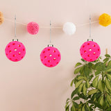 Maxbell 3x Pickleball Ornament Set Key Chains Holder for Wallets Birthday Gifts Keys Pink