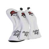 Maxbell 3x Wood Headcover Protector Guard PU Protective Sleeve Golf Club Head Covers White