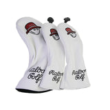 Maxbell 3x Wood Headcover Protector Guard PU Protective Sleeve Golf Club Head Covers White