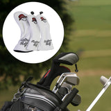 Maxbell 3x Wood Headcover Protector Guard PU Protective Sleeve Golf Club Head Covers White