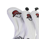 Maxbell 3x Wood Headcover Protector Guard PU Protective Sleeve Golf Club Head Covers White