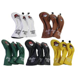 Maxbell 3x Wood Headcover Protector Guard PU Protective Sleeve Golf Club Head Covers White