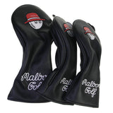 Maxbell 3x Wood Headcover Protector Guard PU Protective Sleeve Golf Club Head Covers Black