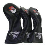 Maxbell 3x Wood Headcover Protector Guard PU Protective Sleeve Golf Club Head Covers Black