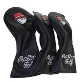 Maxbell 3x Wood Headcover Protector Guard PU Protective Sleeve Golf Club Head Covers Black