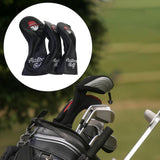 Maxbell 3x Wood Headcover Protector Guard PU Protective Sleeve Golf Club Head Covers Black