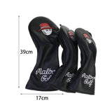 Maxbell 3x Wood Headcover Protector Guard PU Protective Sleeve Golf Club Head Covers Black