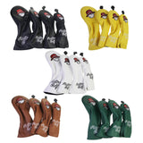 Maxbell 4x Golf Wood Headcovers Men Women Portable Thick Lining Golf Shaft Protector White