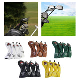 Maxbell 4x Golf Wood Headcovers Men Women Portable Thick Lining Golf Shaft Protector White