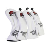 Maxbell 4x Golf Wood Headcovers Men Women Portable Thick Lining Golf Shaft Protector White