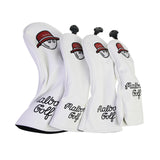 Maxbell 4x Golf Wood Headcovers Men Women Portable Thick Lining Golf Shaft Protector White