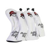 Maxbell 4x Golf Wood Headcovers Men Women Portable Thick Lining Golf Shaft Protector White