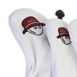 Maxbell 4x Golf Wood Headcovers Men Women Portable Thick Lining Golf Shaft Protector White