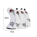 Maxbell 4x Golf Wood Headcovers Men Women Portable Thick Lining Golf Shaft Protector White