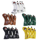 Maxbell 4x Golf Wood Headcovers Men Women Portable Thick Lining Golf Shaft Protector White