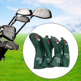 Maxbell 4x Golf Wood Headcovers Men Women Portable Thick Lining Golf Shaft Protector Green