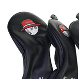 Maxbell 4x Golf Wood Headcovers Men Women Portable Thick Lining Golf Shaft Protector Black