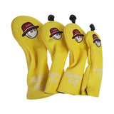 Maxbell 4x Golf Wood Headcovers Men Women Portable Thick Lining Golf Shaft Protector Yellow