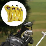 Maxbell 4x Golf Wood Headcovers Men Women Portable Thick Lining Golf Shaft Protector Yellow