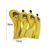 Maxbell 4x Golf Wood Headcovers Men Women Portable Thick Lining Golf Shaft Protector Yellow