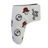 Maxbell Golf Club Covers Golf Putter Head Protector Universal Golf Putter Head Cover White Red