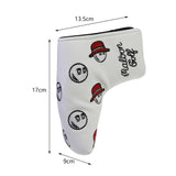 Maxbell Golf Club Covers Golf Putter Head Protector Universal Golf Putter Head Cover White Red