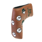 Maxbell Golf Club Covers Golf Putter Head Protector Universal Golf Putter Head Cover Brown Green