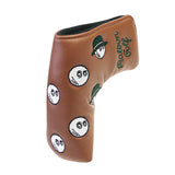 Maxbell Golf Club Covers Golf Putter Head Protector Universal Golf Putter Head Cover Brown Green