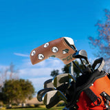 Maxbell Golf Club Covers Golf Putter Head Protector Universal Golf Putter Head Cover Brown Green