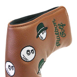 Maxbell Golf Club Covers Golf Putter Head Protector Universal Golf Putter Head Cover Brown Green