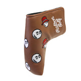 Maxbell Golf Club Covers Golf Putter Head Protector Universal Golf Putter Head Cover Brown Red