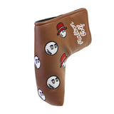 Maxbell Golf Club Covers Golf Putter Head Protector Universal Golf Putter Head Cover Brown Red